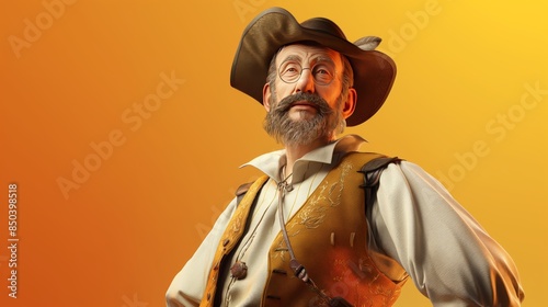 3D character of an old western hunter