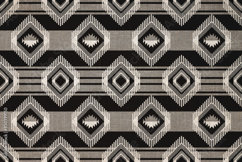 Native American geometric ethnic pattern, seamless pattern of the Navajo tribe. Seamless vector pattern, seamless Mexican rug, woven carpet. Folk embroidery, Bohemian, Aztec style.	