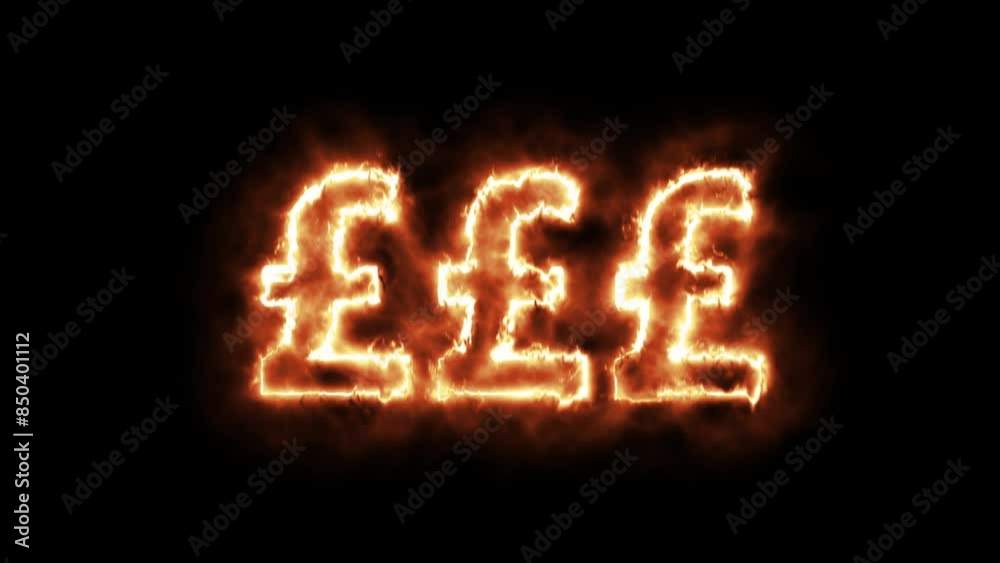 Three flashing and flickering pound signs in misty red on black. Versatile money themed title or background with variations of motion, light intensity and size. Three flashing and flickering pound signs in misty red on black. Versatile money themed title or background with variations of motion, light intensity and size.
