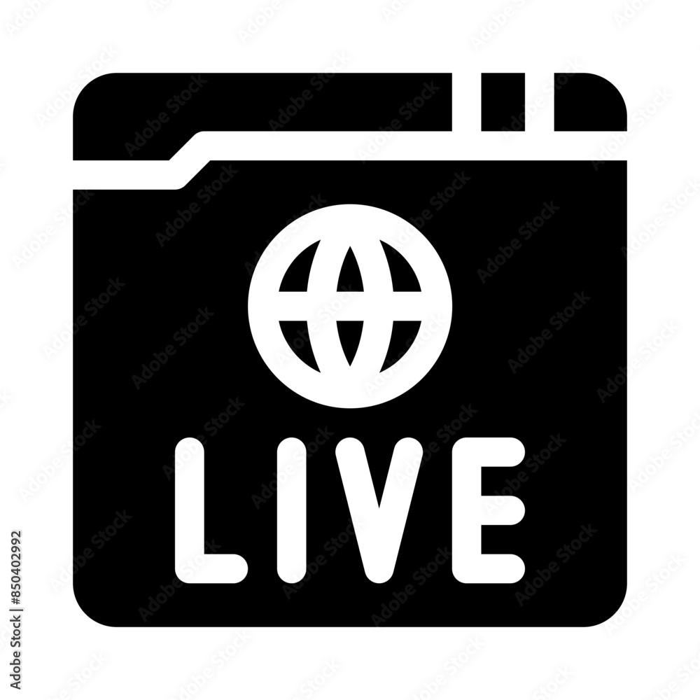 live broadcast glyph icon