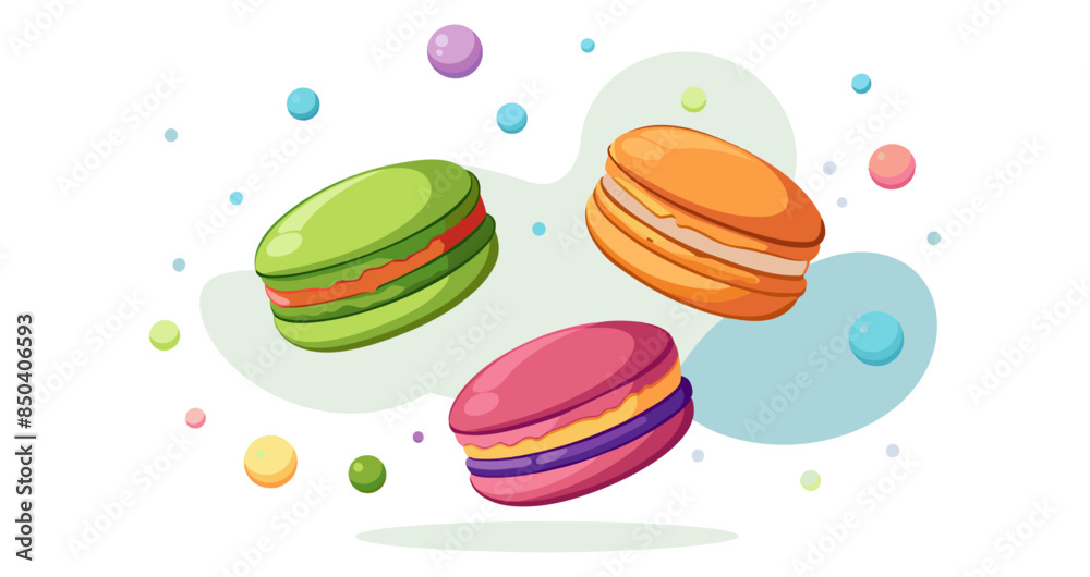 macarons-floating-on-the-air-white-background macarons-floating-on-the-air-white-background