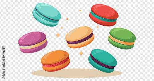 macarons-floating-on-the-air-transparent -background 