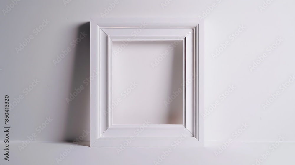 Fototapeta premium Photo frame portrait in white background : Generative AI