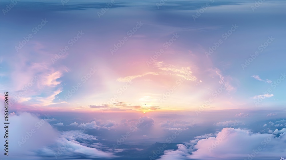 Gorgeous Panorama twilight sky and cloud at morning background image : Generative AI Gorgeous Panorama twilight sky and cloud at morning background image : Generative AI
