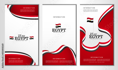 Egypt Revolution Day. Banner set. Vector Illustration.
