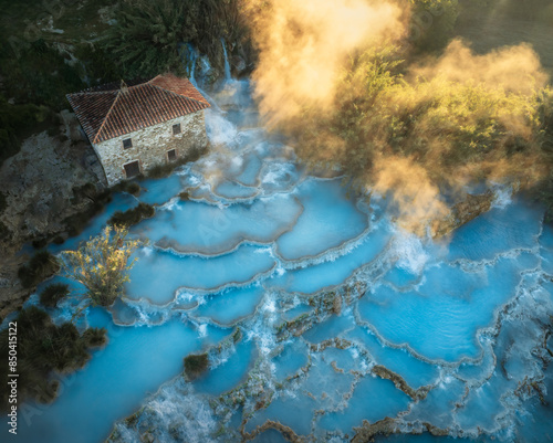Thermal spring aerial view