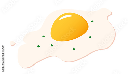 Fried egg with seasoning vector illustration