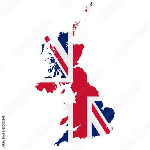 United Kingdom map flag vector illustration