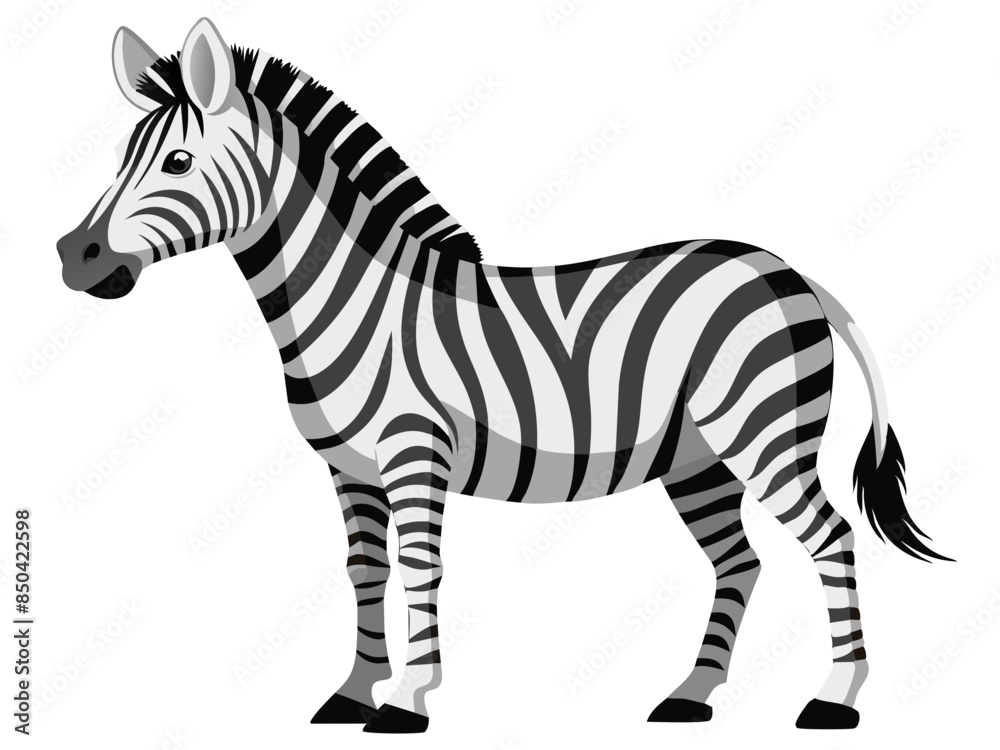 Obraz premium Zebra vector illustration, cute animal vector illustration, Zebra illustration vector, cute Zebra cartoon illustration