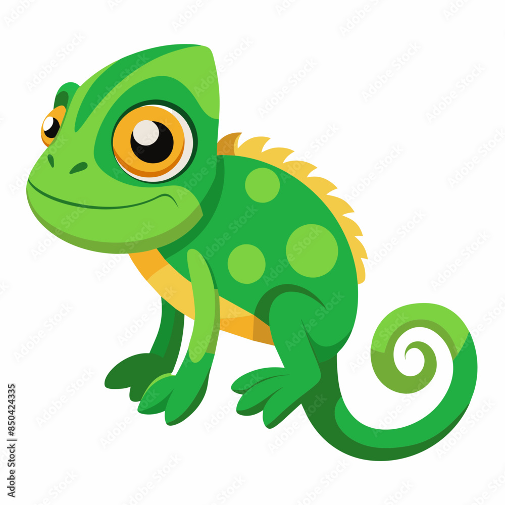 green chameleon cartoon