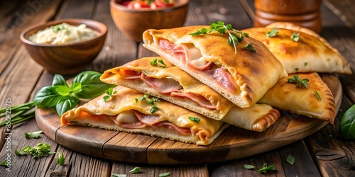 A Delicious And Easy-To-Make Stromboli, Filled With Ham, Cheese, And Your Favorite Toppings.