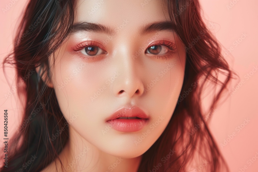 A close-up shot of a woman with long hair, perfect for beauty or lifestyle concepts A close-up shot of a woman with long hair, perfect for beauty or lifestyle concepts