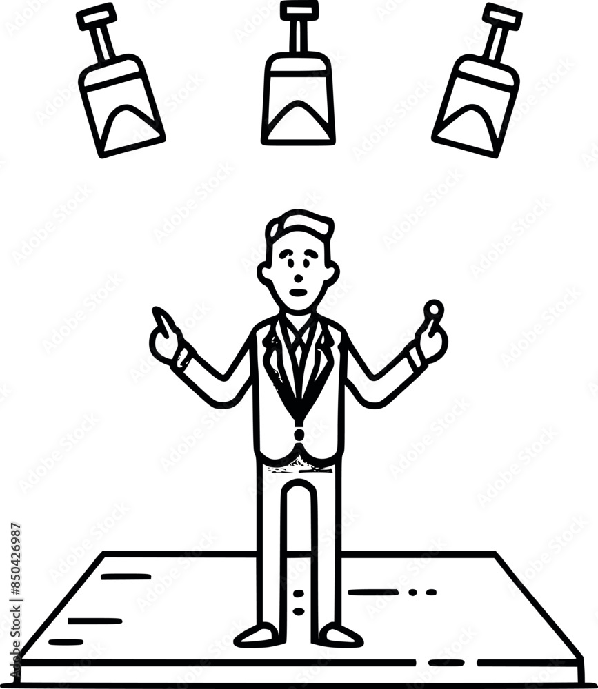 Continuous line drawing a speaker speech audience at conference vector illustration generated Ai Continuous line drawing a speaker speech audience at conference vector illustration generated Ai