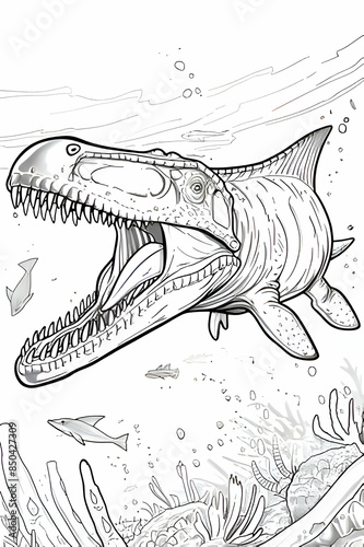 Coloring picture of Mosasaurus 
