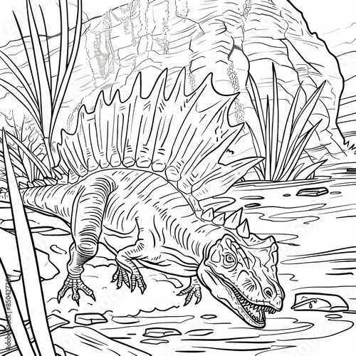 Coloring picture of Spinosaurus
