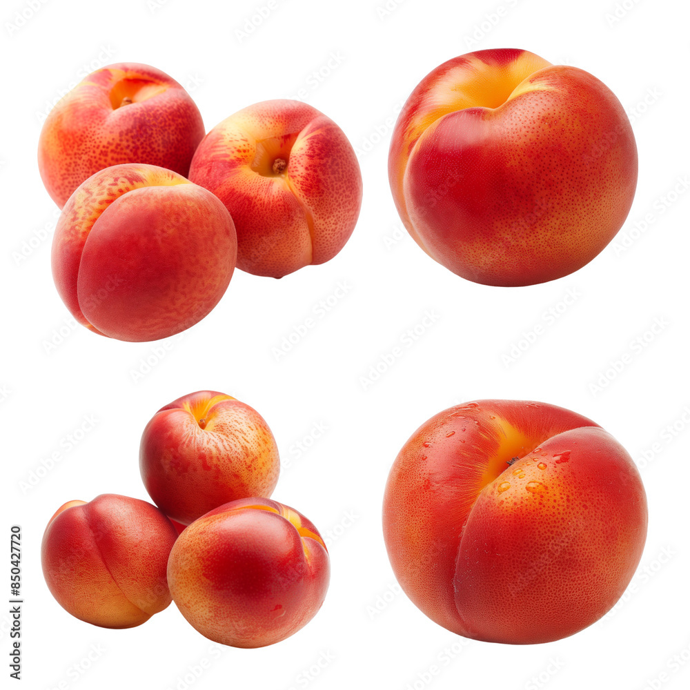 set nectarine isolated on trasparent background set nectarine isolated on trasparent background