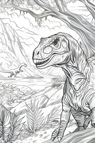 Coloring picture of Allosaurus