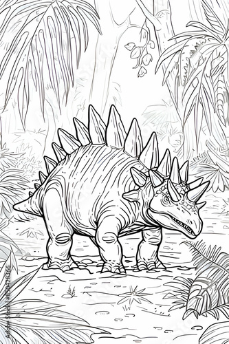 Coloring picture of Stegosaurus
