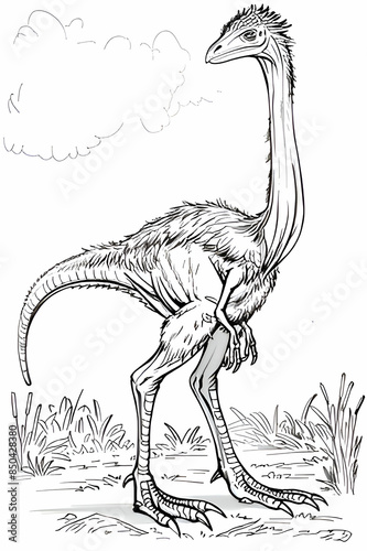 Coloring picture of Therizinosaurus

