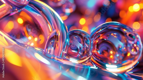 Abstract 3D shapes with glowing colors