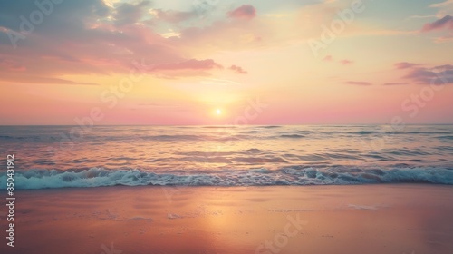 Beach dawn sunrise Evening sky with clouds Golden hours afternoon vanilla sky Seashore sunburn or Sunset : Generative AI