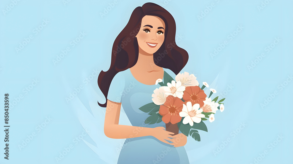 pregnant woman on blue background vector with copy space pregnant woman on blue background vector with copy space