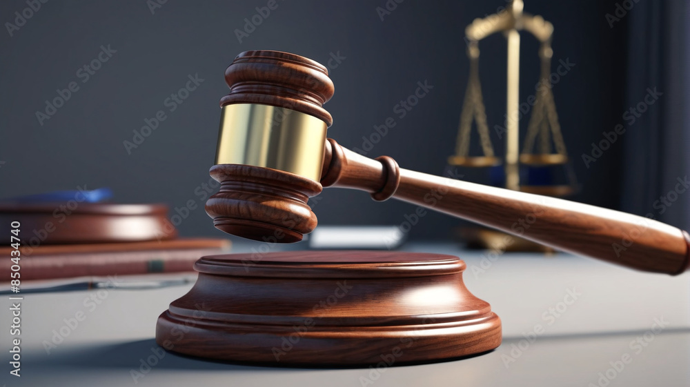 The weighty impact of a gavel striking against the sound block, symbolizing the commencement or closure of legal proceedings, Generative AI The weighty impact of a gavel striking against the sound block, symbolizing the commencement or closure of legal proceedings, Generative AI