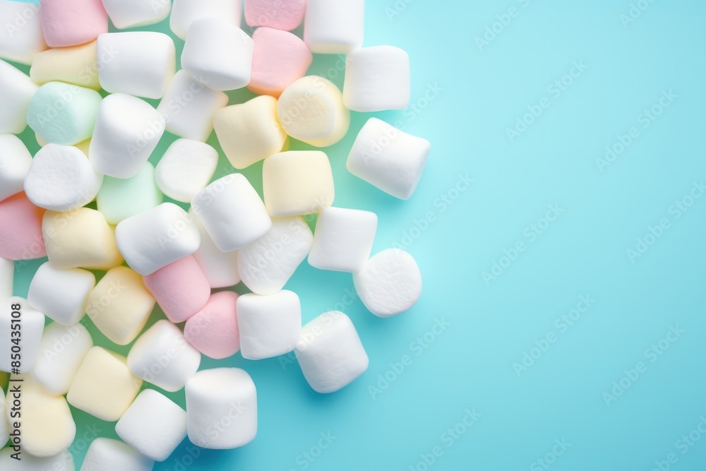 A pile of marshmallows in various colors A pile of marshmallows in various colors