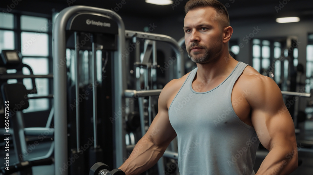 Portrait of a body builder in gym Portrait of a body builder in gym