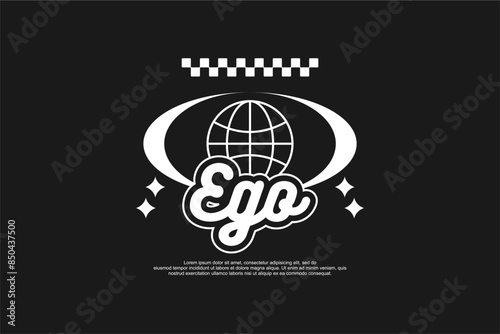 alter ego typography streetwear urban fashion template for printing	