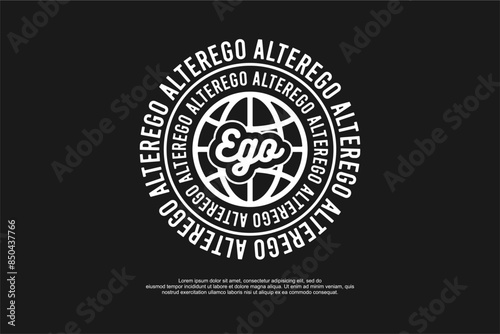 alter ego typography streetwear urban fashion template for printing	
