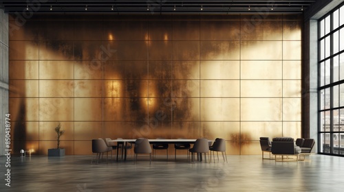 Gold interior metal wall space