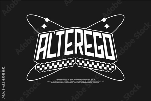 alter ego typography streetwear urban fashion template for printing	