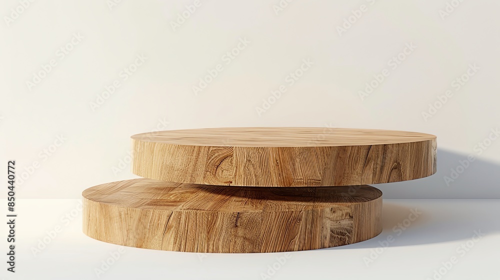 Wooden podium for product photography on white background Wooden podium for product photography on white background