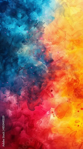 Watercolor texture, vibrant splashes, bold colors, high resolution, dynamic composition, organic shapes, flowing gradients, artistic and expressive, modern design
