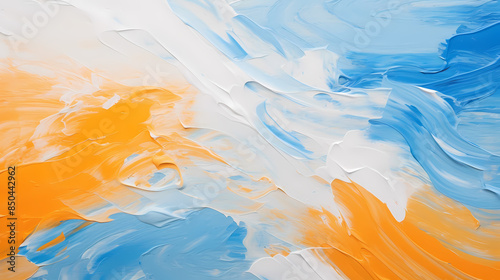 Abstract blue and orange painting texture background
