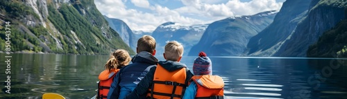 Family Enjoying Scenic Fjor...