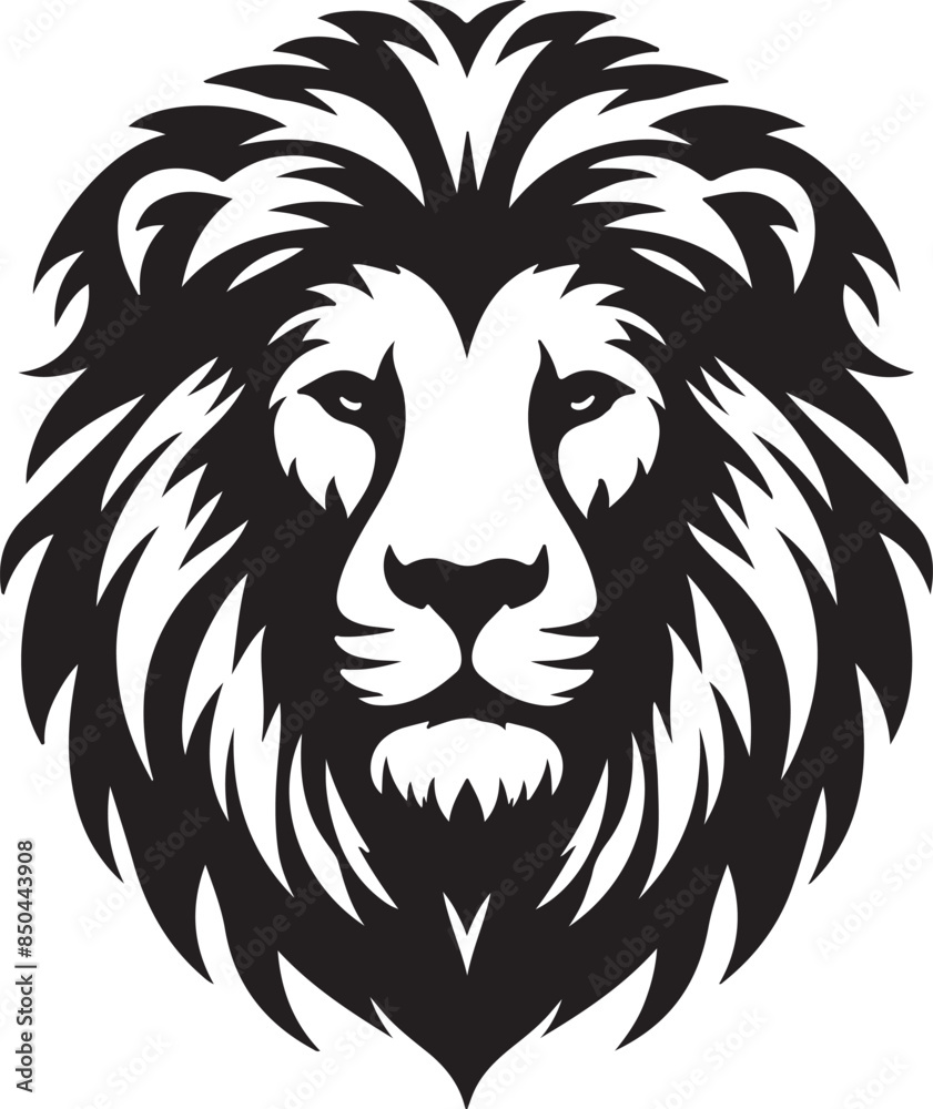 Fototapeta premium lion head vector silhouette