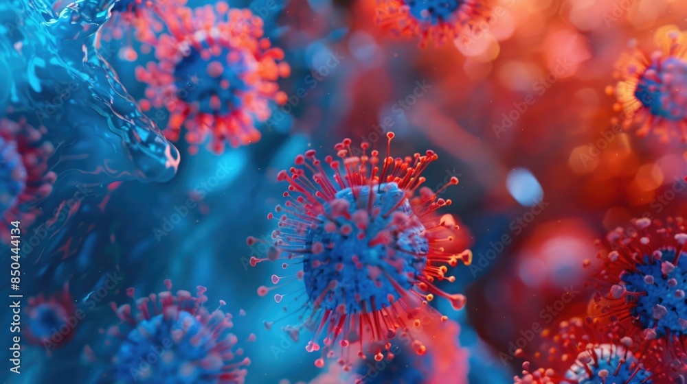 A close-up shot of a mix of red and blue flowers, suitable for use in illustrations or as a decorative element