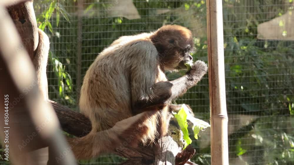 Spider Monkey Eating at Zoo