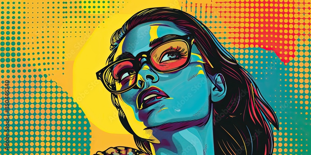Vibrant Hooded Figure in Pop Art Style Vibrant Hooded Figure in Pop Art Style
