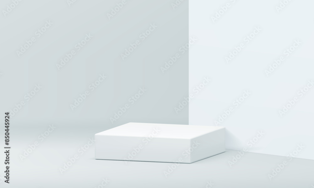 3d display white squared podium mock up for product presentation realistic vector illustration 3d display white squared podium mock up for product presentation realistic vector illustration