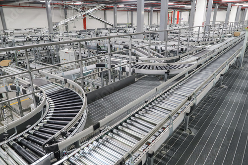 packing line in a logistics warehouse - ecommerce