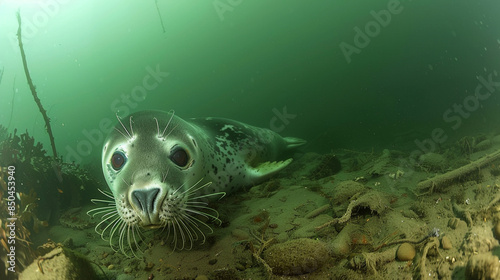 A seal is laying on the sand in the ocean