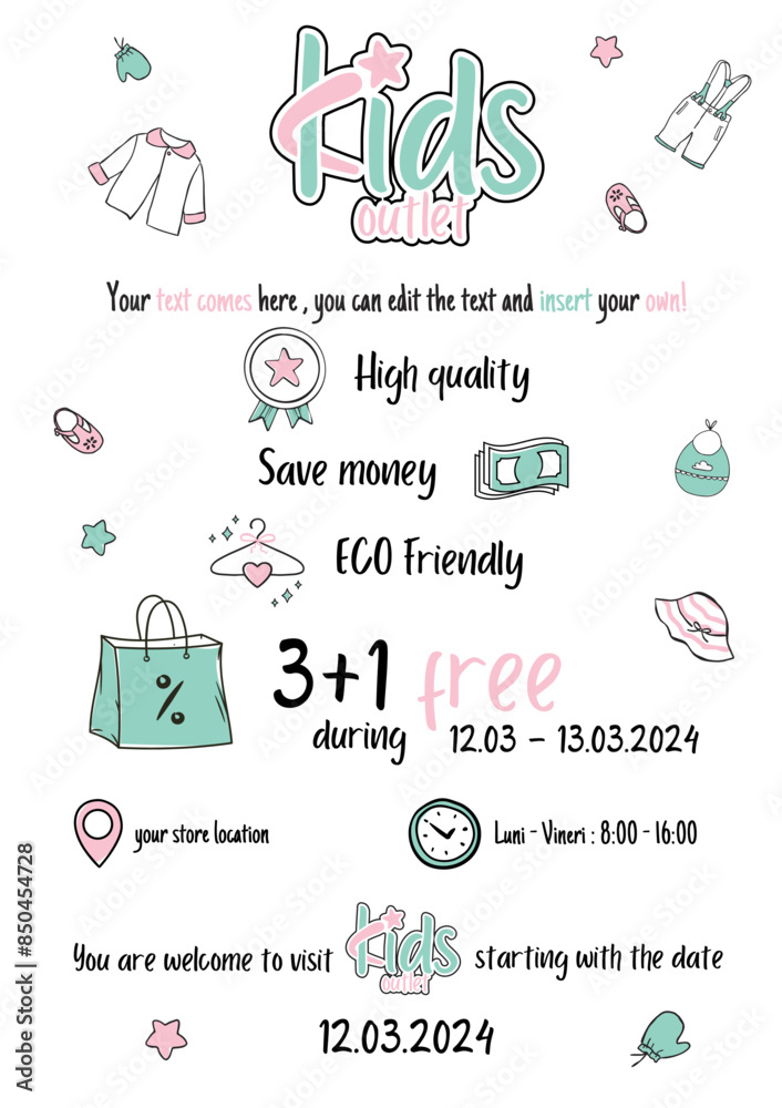 Flyer design for kids clothes Flyer design for kids clothes