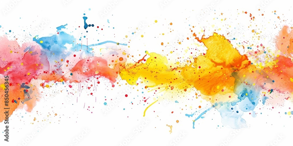 Obraz premium Abstract Watercolor Explosion of Color, a Vibrant and Dynamic Background. This captivating abstract watercolor painting showcases a dynamic explosion of color against a pristine white background，choic