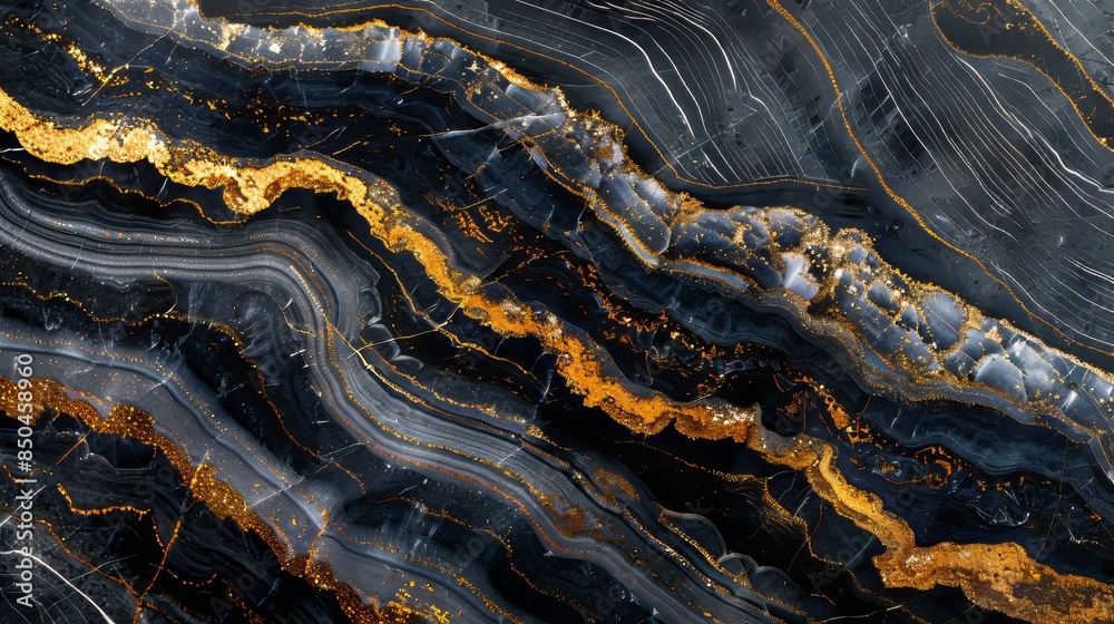 Obraz premium Black and Gold Marble Texture