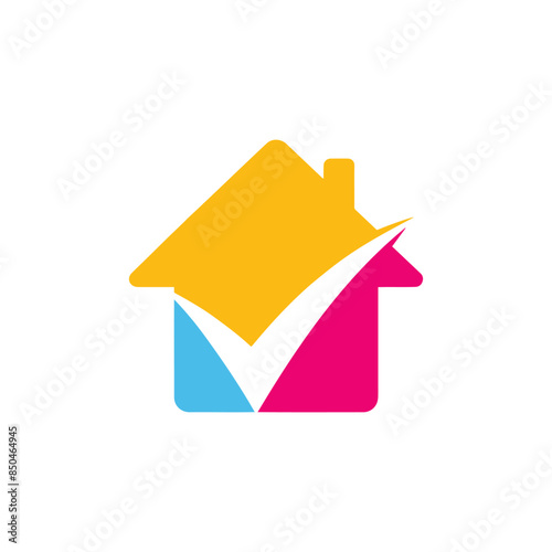 house logo created by combining the check symbol