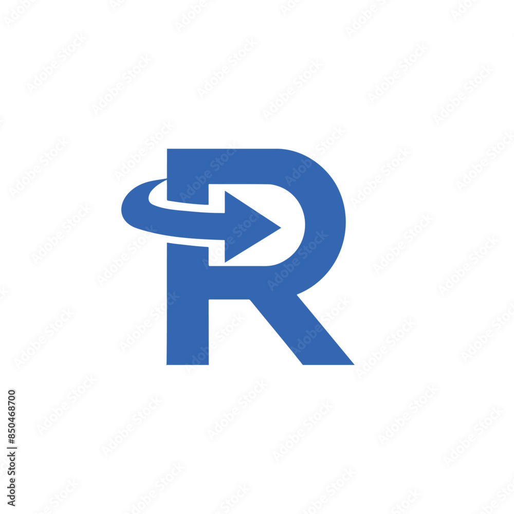 Illustration of letter R arrow logo Illustration of letter R arrow logo
