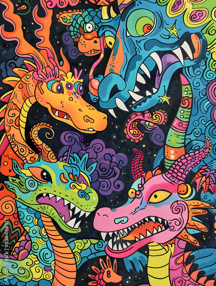 Naklejka premium cartoon illustrator card or background .